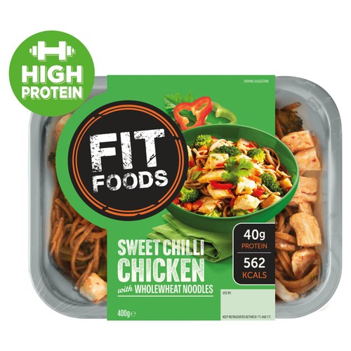 Fit Foods Sweet Chilli Chicken with Wholewheat Noodles 400g thumbnail 2