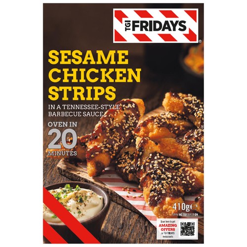 TGI Fridays Sesame Chicken Strips In Tennessee Style Barbecue Sauce 410g