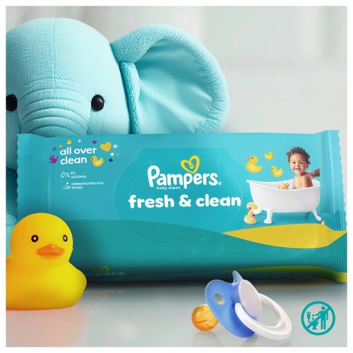 Pampers Fresh Clean Baby Wipes 12 x 52 Pack thumbnail 4