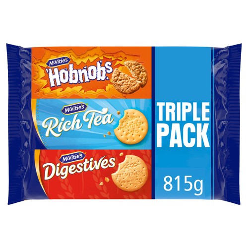 McVitie's Triple Pack Rich Tea, Digestive & Hobnobs Biscuits 815g