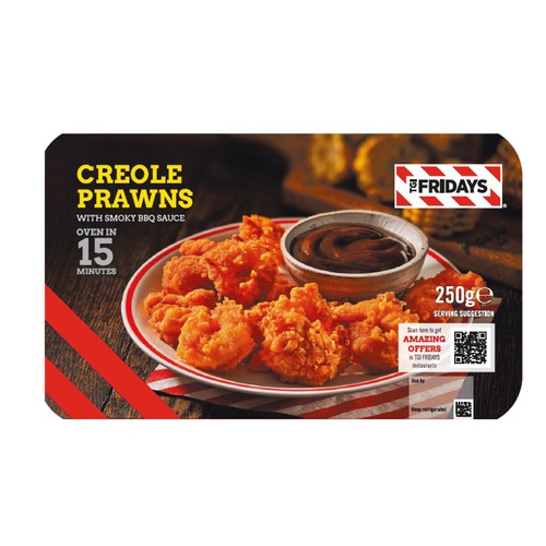 TGI Fridays Creole Prawns With Smoky BBQ Sauce 250g