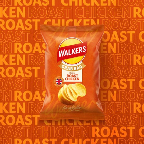 Walkers Crispy Roast Chicken Potato Crisps Grab Bag 45g
