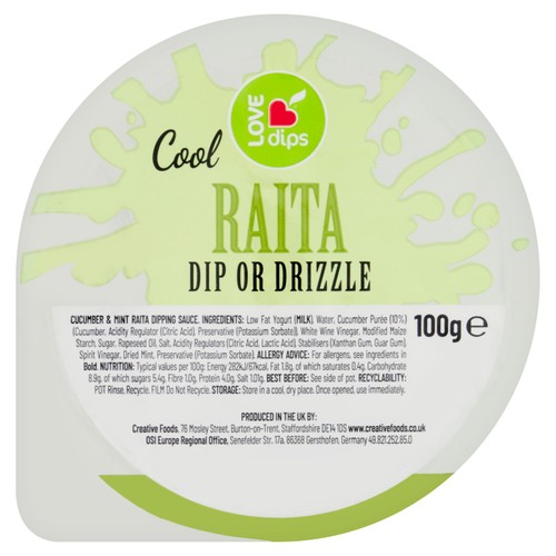 Love Dips Cool Raita Dip or Drizzle 100g