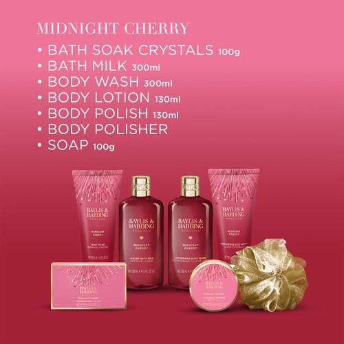 Baylis & Harding Midnight Cherry Luxury Pamper Gift Set thumbnail 3
