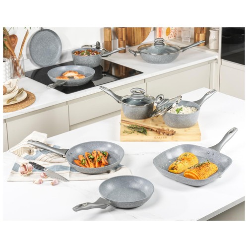 Salter Marblestone 28cm Wok Grey thumbnail 2