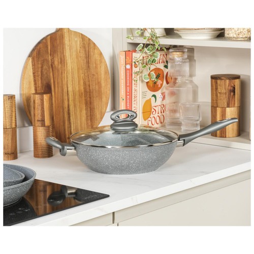 Salter Marblestone 28cm Wok Grey thumbnail 3