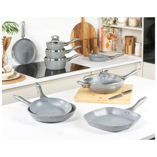 Salter Marblestone 28cm Wok Grey thumbnail 4