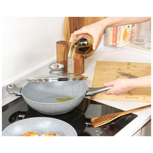 Salter Marblestone 28cm Wok Grey thumbnail 6