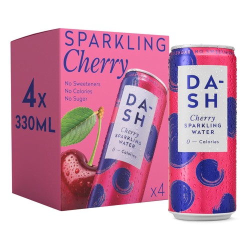 Dash Cherry Infused Sparkling Water 4 x 330ml