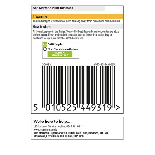 MorrisonsThe Best San Marzano Cooking Plum Tomatoes 400g thumbnail 2