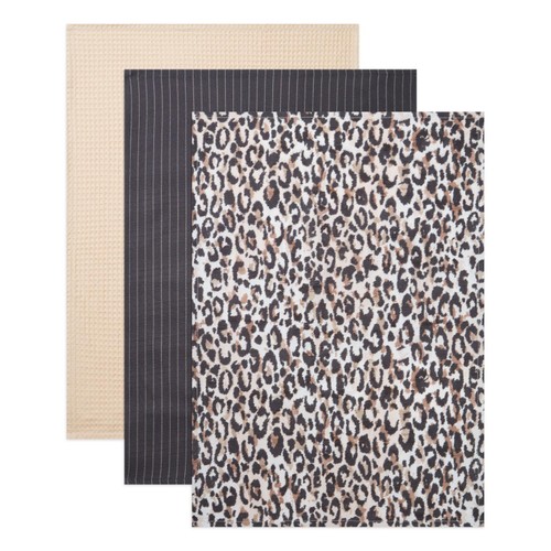 Nutmeg Home Leopard Print Floral Tea Towel