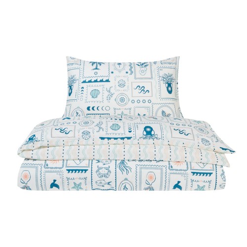 Nutmeg Home Picture Postcard Print Easy Care Duvet Set Double
