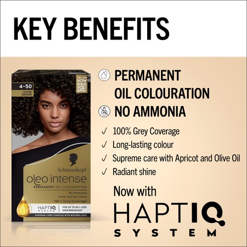 Schwarzkopf Oleo Intense Permanent Hair Dye 4-50 Stone Brown thumbnail 2