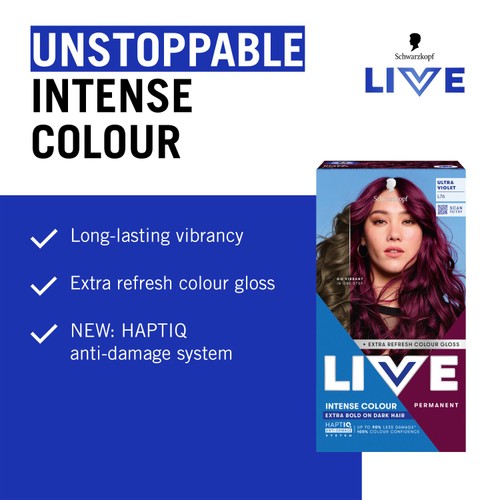 LIVE Intense Colour Permanent Hair Dye L76 Ultra Violet thumbnail 3