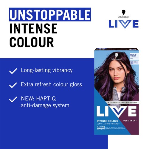 LIVE Intense Colour Permanent Hair Dye 087 Mystic Violet thumbnail 3