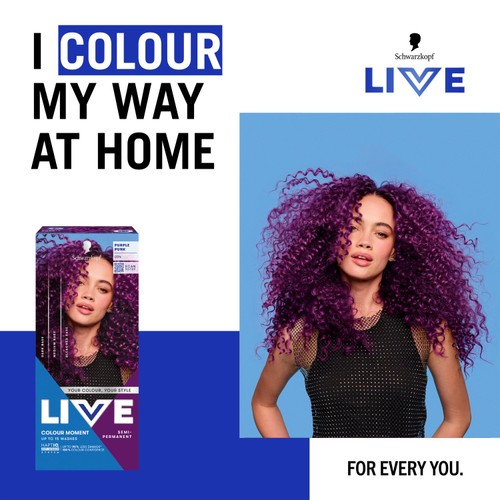 LIVE Colour Moment Semi-Permanent Hair Dye 094 Purple Punk thumbnail 2