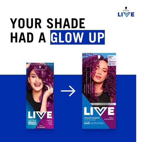 LIVE Colour Moment Semi-Permanent Hair Dye 094 Purple Punk thumbnail 6