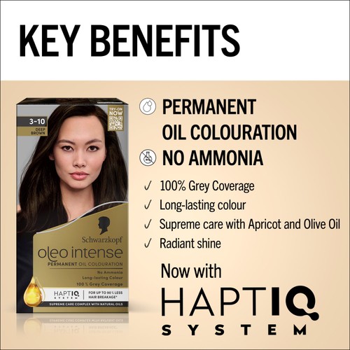 Schwarzkopf Oleo Intense Permanent Hair Dye 3-10 Deep Brown thumbnail 3