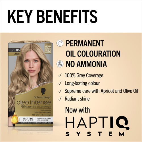 Schwarzkopf Oleo Intense Permanent Hair Dye 8-05 Beige Blonde thumbnail 3
