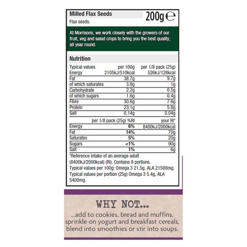 Morrisons Milled Flaxseeds 200G thumbnail 2