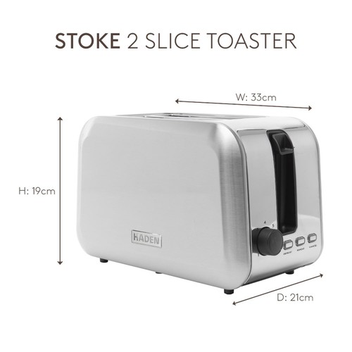 Haden Stoke 2 Slice Stainless Steel Toaster thumbnail 5