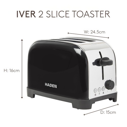 Haden Iver 2 Slice Toaster Black thumbnail 3
