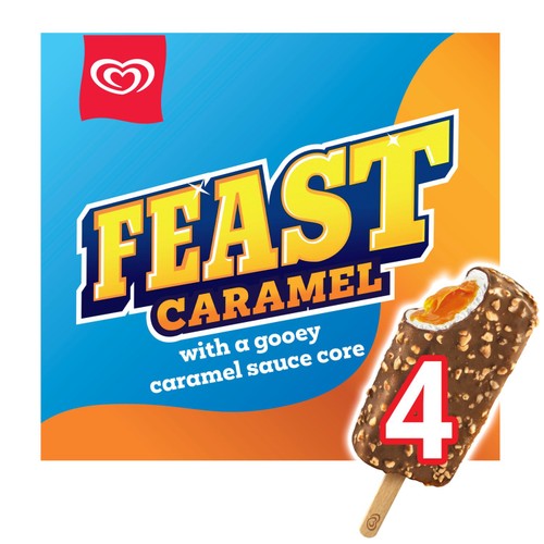 Feast Caramel Ice Cream Sticks 4 x 90ml