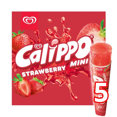 Calippo Mini Strawberry Ice Lollies 5 x 80ml