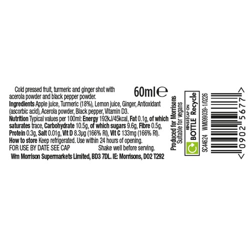 Morrisons Turmeric Shot 60ml thumbnail 2
