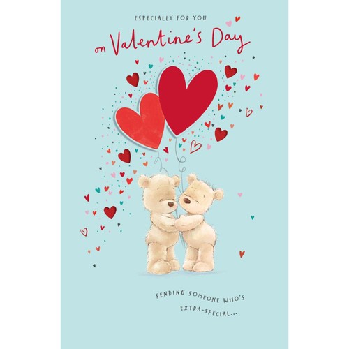 Bears With Heart Balloons Valentine's Day Card