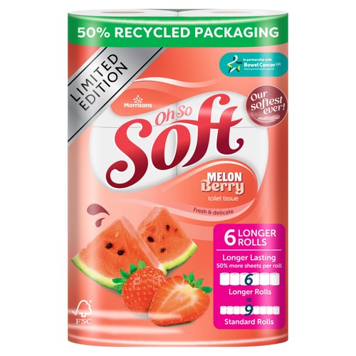 Morrisons Melon Berry 6 Mega Toilet Roll