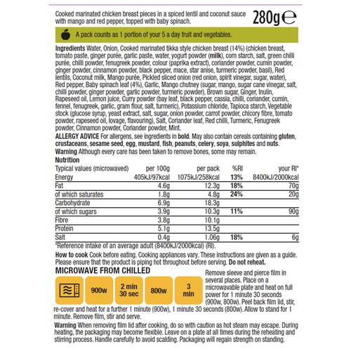 Applied Nutrition GLP-1 Friendly Chicken Tikka With Mango And Coconut Dhal thumbnail 4