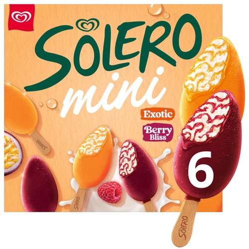 Solero Mini Exotic & Berry Bliss Ice Cream Sticks 6 x 50ml