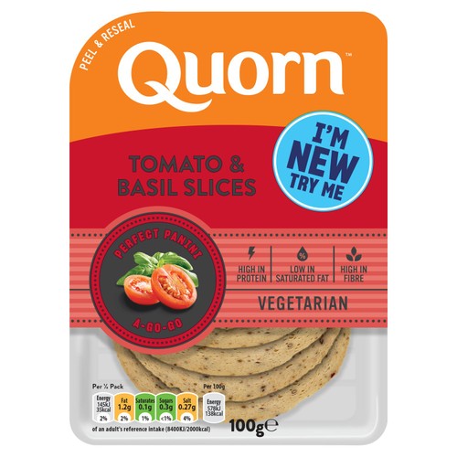 Quorn Tomato & Basil Slices 100g