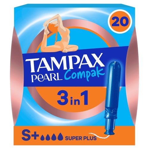 Tampax Compak Pearl 3 In 1 Tampons Super Plus
