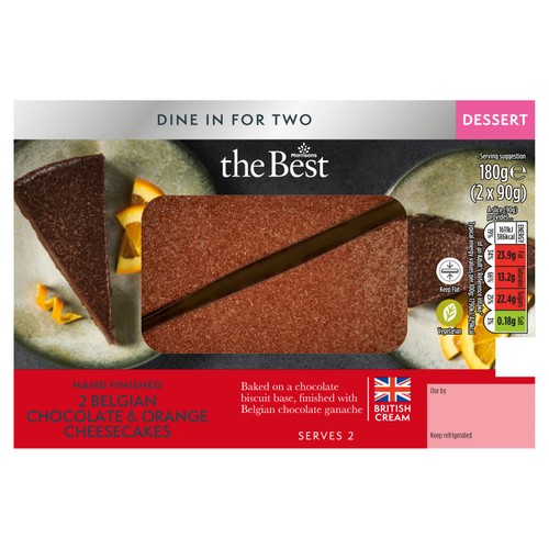 (VDI) Morrisons The Best 2 Belgian Chocolate Orange Cheesecake Slices 180g