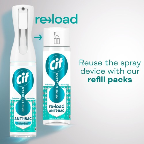 Cif Infinite Clean Lemon & Aloe Vera Anti-Bac Cleaner Spray thumbnail 4