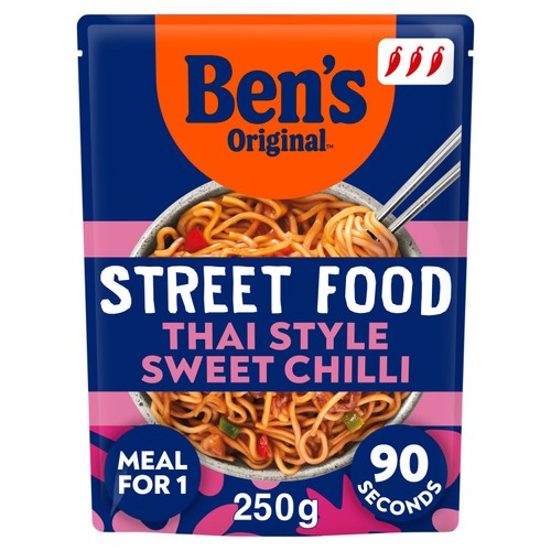 Bens Original Street Food Thai Sweet Chilli Microwave Noodles Instant Meal 250g