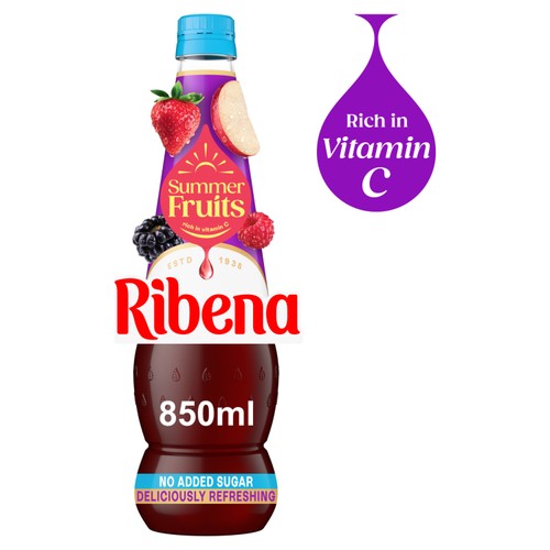 Ribena Summer Fruits No Added Sugar Squash Drink 850ml