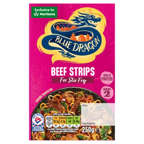 Blue Dragon British Beef Strips For Stir Fry 250g