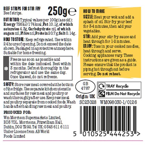 Blue Dragon British Beef Strips For Stir Fry 250g thumbnail 2