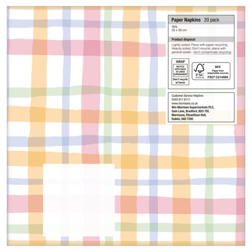 Nutmeg Gingham Napkins 20 Pack thumbnail 2