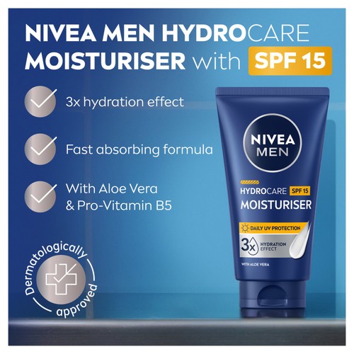 Nivea Men Hydrocare Moisturiser Face Cream SPF15 thumbnail 3
