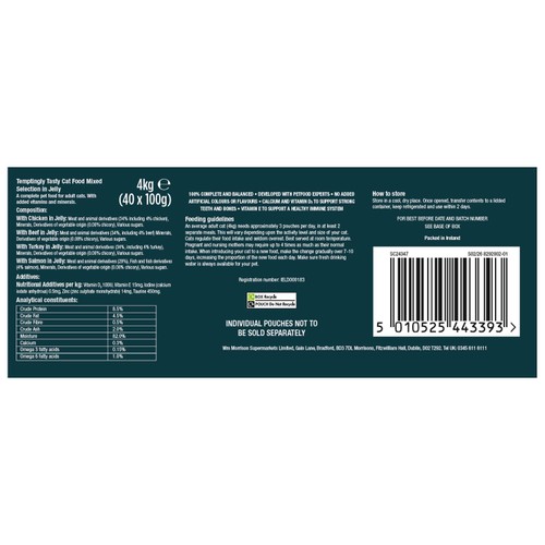 Morrisons Temptingly Tasty Cat Food Mixed Selection In Jelly 40 x 100g thumbnail 2