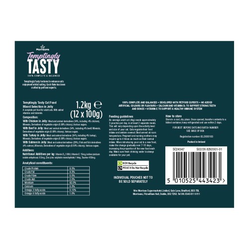 Morrisons Temptingly Tasty Cat Mixed Selection In Jelly 12 x 100g thumbnail 2