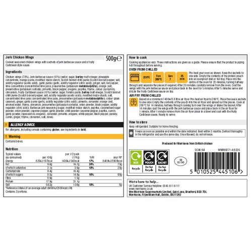 Morrisons British Slow Cooked Jerk Wings 500g thumbnail 2