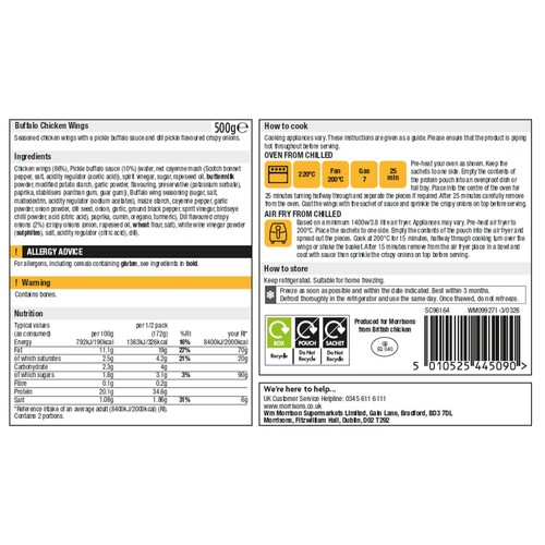 Morrisons British Slow Cooked Buffalo Wings 500g thumbnail 2