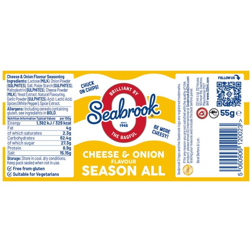 Seabrook Cheese & Onion Season All 55g thumbnail 2