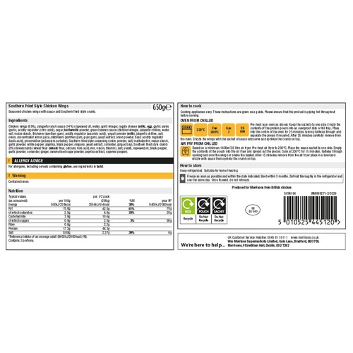 Morrisons British Slow Cooked Southern Fried Chicken Wings 650g thumbnail 2