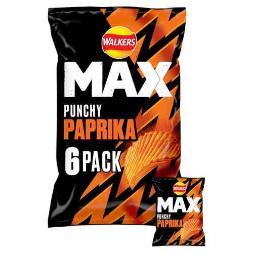 Walkers Max Paprika 6 x 27g